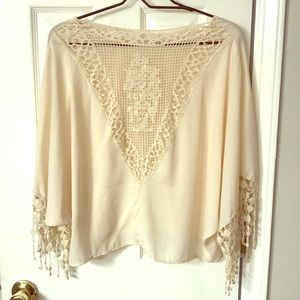 Lace Dolman Sleeve Blouse